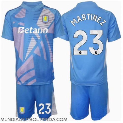 Camiseta Aston Villa Emiliano Martinez #23 Portero Tercera Equipación Replica 2024-25 para niños mangas cortas (+ Pantalones cortos)